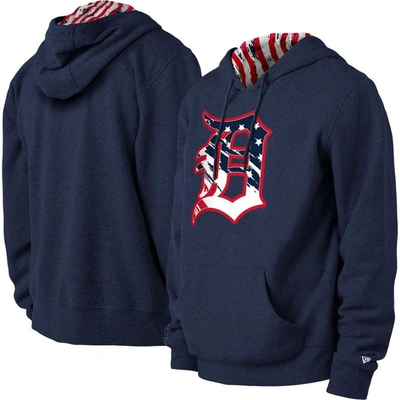 New Era Men's  Navy Detroit Tigers 4th Of July Stars And Stripes Pullover Hoodie