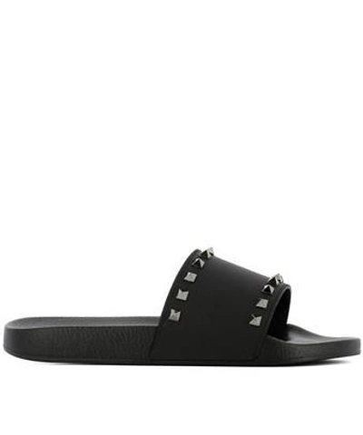 Valentino Garavani Men's Slippers Sandals Rubber In Black