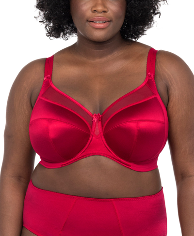 Goddess Keira Satin Side Support Bra In Crimson