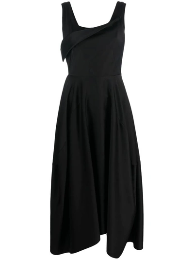 Alexander Mcqueen Sleeveless Pleated Maxi Dress In Black