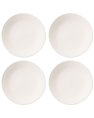 Lenox Bay Colors Solid 4 Piece Dinner Plate Set, Service For 4 In White