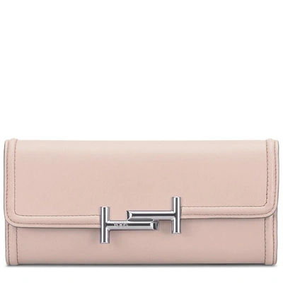 Tod's Leather Wallet In Pink