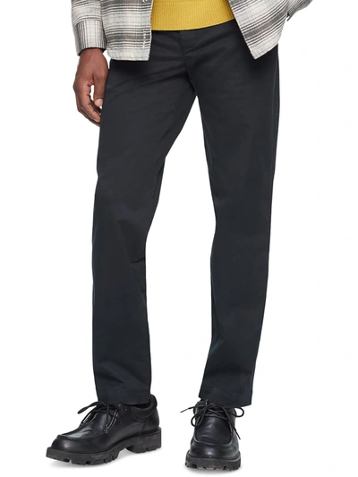 Calvin Klein Mens Straight Fit Stretch Chino Pants In Black