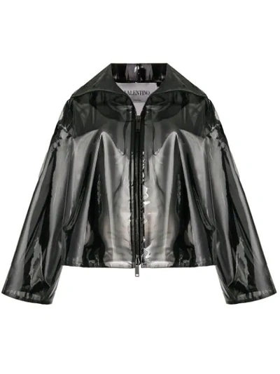 Valentino Translucent Zip-through Jacket In Black