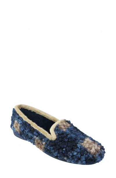Ron White Petunia Wool Slippers In Blueberry
