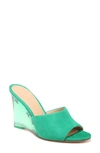 Veronica Beard Dali Lucite Wedge Sandals In Jade