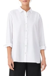 Eileen Fisher Button-down Poplin Shirt In White