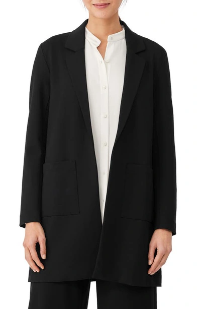 Eileen Fisher Notched-collar Open-front Blazer In Pink