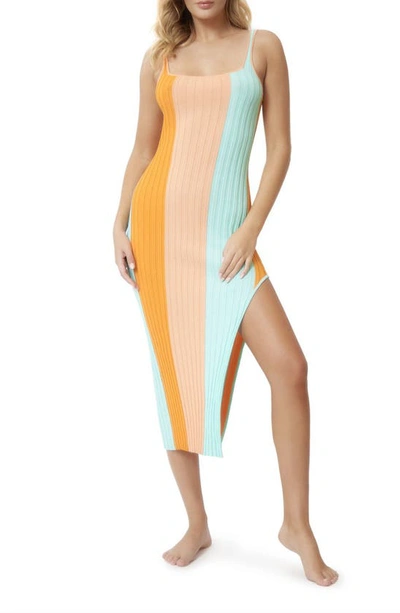 Pq Swim Piper Striped Slit Maxi Dress In Assorted