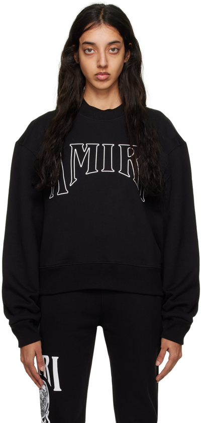 Amiri Sun Logo-embroidered Crewneck Sweatshirt In Black