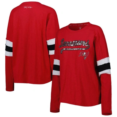 Tommy Hilfiger Red Tampa Bay Buccaneers Justine Long Sleeve Tunic T-shirt