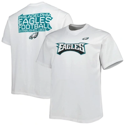 Fanatics Branded White Philadelphia Eagles Big & Tall Hometown Collection Hot Shot T-shirt