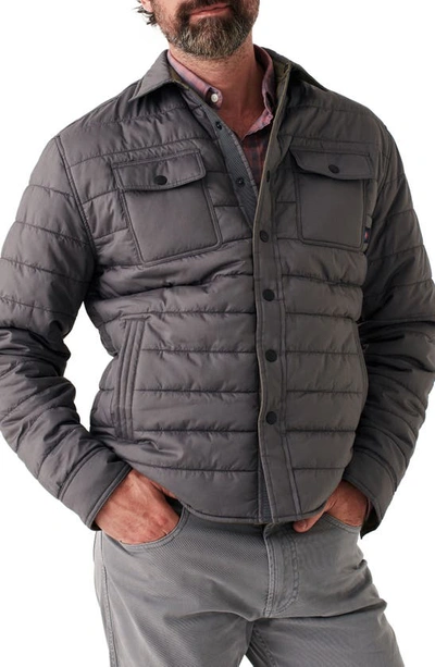 Faherty Reversible Snap-up Shirt Jacket In Summit Grey