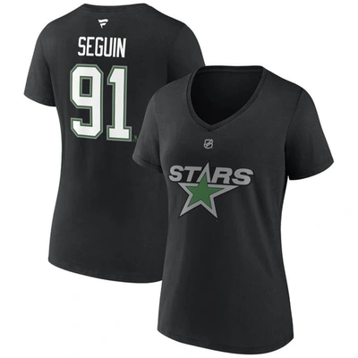 Fanatics Women's  Tyler Seguin Black Dallas Stars Special Edition 2.0 Name And Number V-neck T-shirt