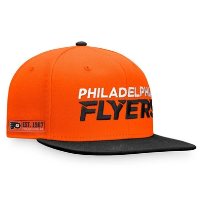 Fanatics Men's  Branded Orange, Black Philadelphia Flyers Iconic Color Blocked Snapback Hat In Orange,black