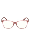Tom Ford 54mm Square Blue Light Blocking Glasses In Pink / Other