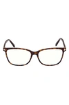 Tom Ford 54mm Square Blue Light Blocking Glasses In Dark Havana