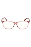 Tom Ford 56mm Rectangular Blue Light Blocking Glasses In Pink / Other