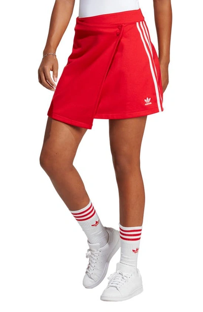 Adidas Originals Wrapping Skirt In Better Scarlet