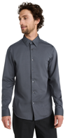 Theory Sylvain Nd Structure Knit Button-up Shirt In Pestle