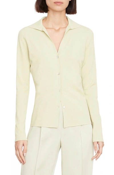 Vince Collared V-neck Cardigan In Cacti