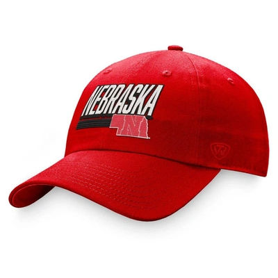 Top Of The World Red Nebraska Huskers Slice Adjustable Hat