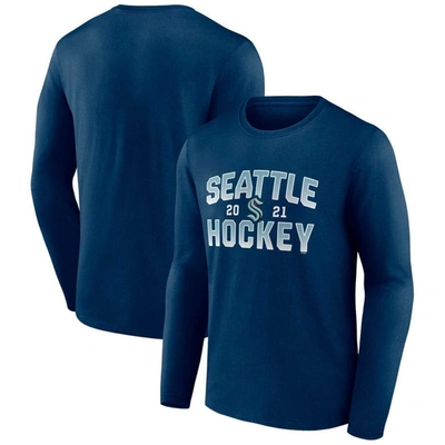 Fanatics Branded Deep Sea Blue Seattle Kraken Skate Or Die Long Sleeve T-shirt