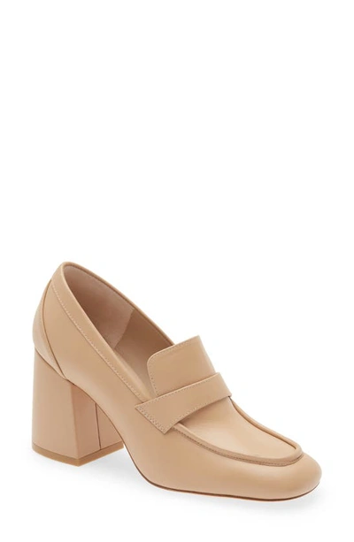 Stuart Weitzman Sleek 85 Loafer In Adobe