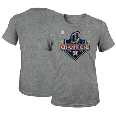 Fanatics Kids' Girls Youth  Branded Heather Charcoal Houston Astros 2022 World Series Champions Locker Room