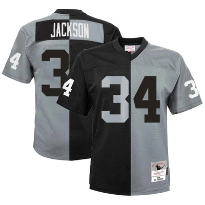 Mitchell & Ness Kids' Youth  Bo Jackson Black/silver Las Vegas Raiders Split Legacy Jersey