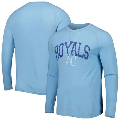 Concepts Sport Light Blue Kansas City Royals Inertia Raglan Long Sleeve Henley T-shirt