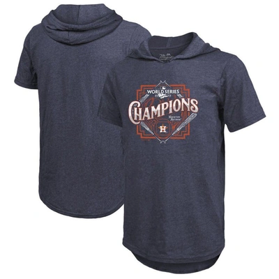 Majestic Threads Navy Houston Astros 2022 World Series Champions Suspect Short Sleeve Hoodie T-shirt