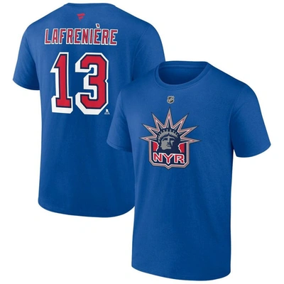 Fanatics Branded Alexis Lafreniere Royal New York Rangers Special Edition 2.0 Name & Number T-shirt