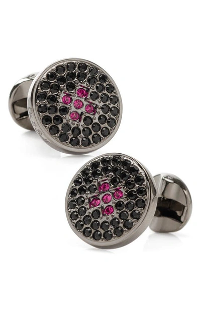 Cufflinks, Inc Crystal Button Cuff Links In Black