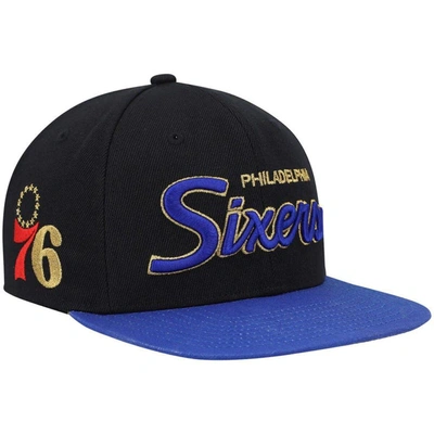 Mitchell & Ness Black Philadelphia 76ers Nba 75th Anniversary Snapback Hat