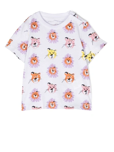 Stella Mccartney Babies' Animal-print Cotton T-shirt In White