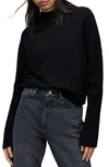 Allsaints Orion Mock Neck Cashmere & Wool Sweater In Black