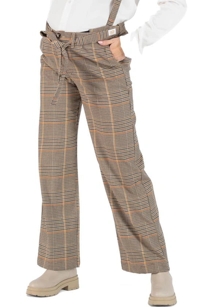 Cache Coeur Stuart Checkered Tie Waist Cotton Maternity Pants In Vintage