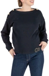 Cache Coeur Molene Cotton Maternity Sweater In Black