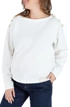 Cache Coeur Molene Cotton Maternity Sweater In Ivory