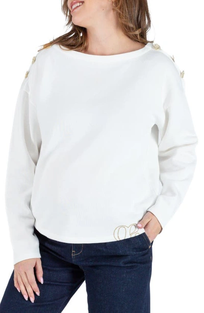 Cache Coeur Molene Cotton Maternity Sweater In Ivory