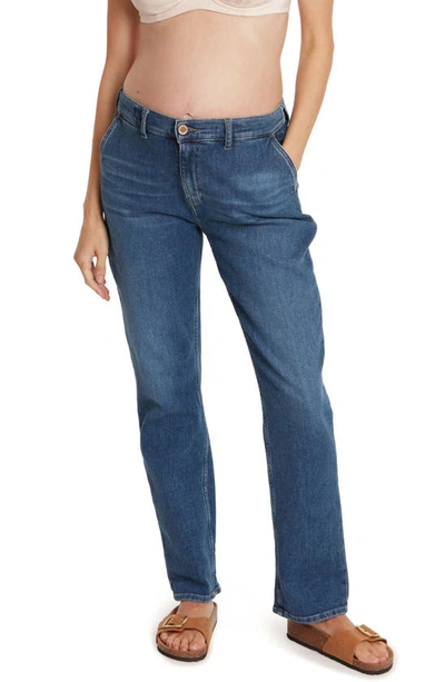 Cache Coeur Carrie Cuffed Maternity Mom Jeans In Mid Blue Used