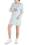 Cache Coeur Honey Long Sleeve Maternity/nursing Sweater Dress In Grey