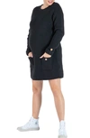 Cache Coeur Honey Long Sleeve Maternity/nursing Sweater Dress In Black