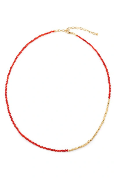 Monica Vinader Mini Nugget Stone Beaded Necklace In Gold