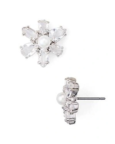 Kate Spade New York Silver-tone Crystal & Imitation Pearl Flower Stud Earrings