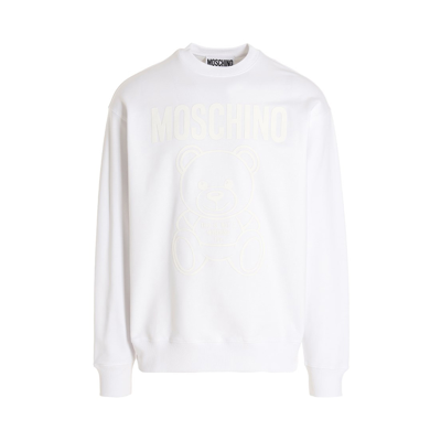 Moschino Logo Detailed Crewneck Sweatshirt In White