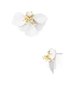 Kate Spade Vibrant Life Leather Statement Earrings In White