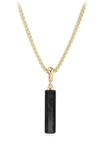 David Yurman 18k Barrel Charm Amulet Pendant, Black Onyx