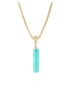 David Yurman Barrel Charm In Gemstone With 18k Yellow Gold In Amazonite